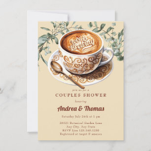 Watercolor Coffee Couple's Shower Invitation
