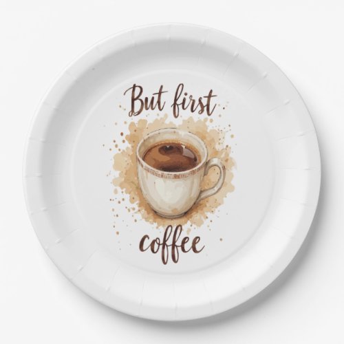 Watercolor Coffee Cup Art Print – But First Coffee