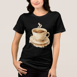 Watercolor Coffee Cup Tri-Blend Shirt