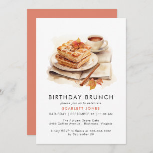 Watercolor Coffee   Cute Casual Birthday Brunch Invitation