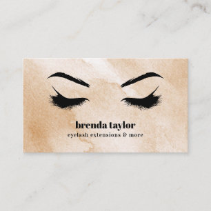 Watercolor Coffee  Eyelash Browbar professional Business Card