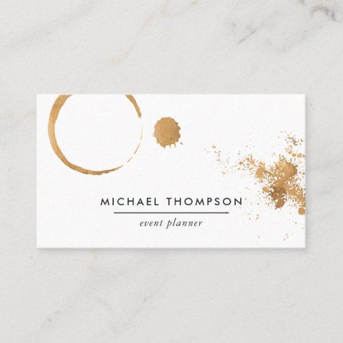Watercolor Coffee Stains and Splashes Business Card