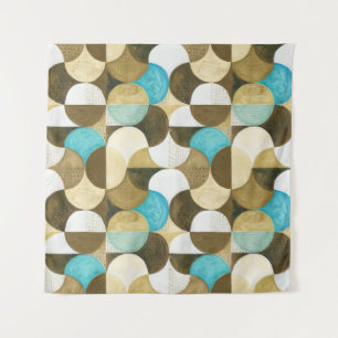 Watercolor coloful modern geometric seamless patte tapestry