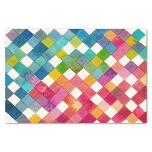 Watercolor Color Squares Art Print Tissue Paper