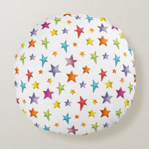 Watercolor color stars throw pillow