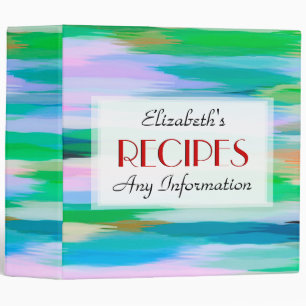 Watercolor Colored Abstract Custom Monogram 3 Ring Binder