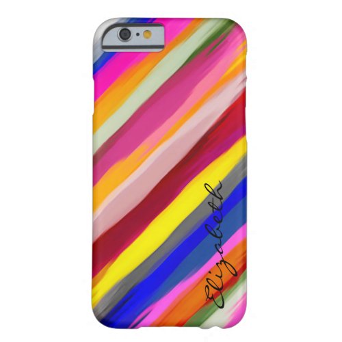 Watercolor Colored Abstract Monogram 2 Barely There iPhone 6 Case