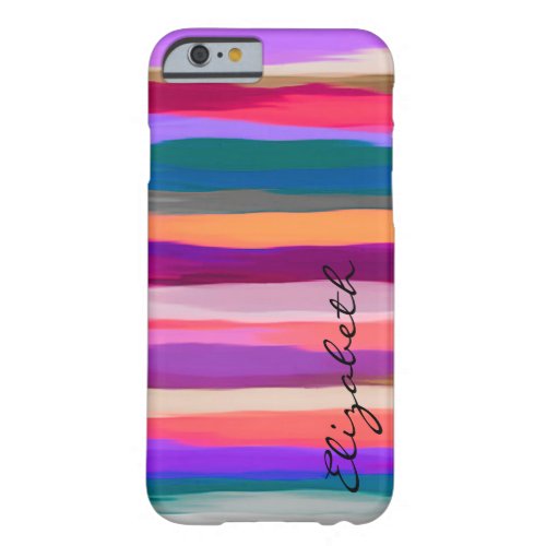 Watercolor Colored Abstract Monogram 4 Barely There iPhone 6 Case