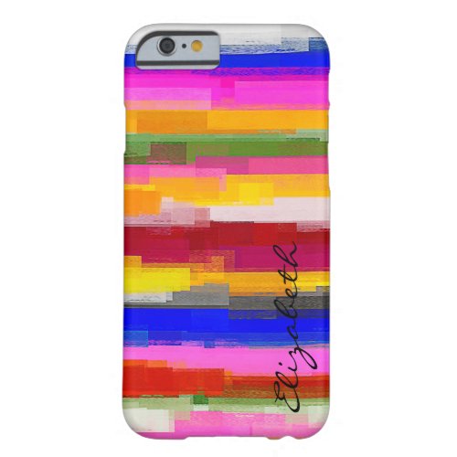 Watercolor Colored Abstract Monogram 5 Barely There iPhone 6 Case