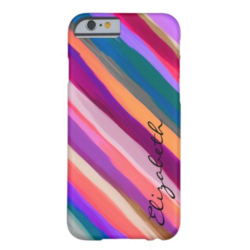 Watercolor Colored Abstract Monogram 5 Barely There iPhone 6 Case