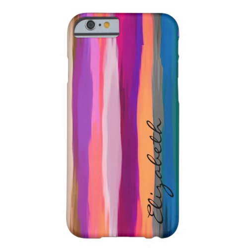 Watercolor Colored Abstract Monogram 6 Barely There iPhone 6 Case