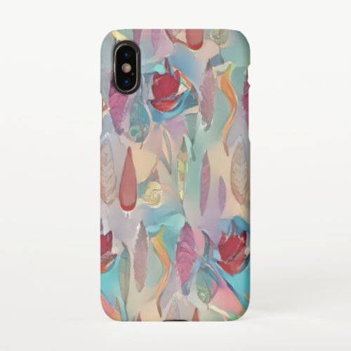 Watercolor Colored leaves foliage pattern iPhone X Case