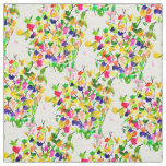 Watercolor colorful abstract tree fabric