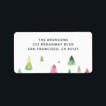 Watercolor Colorful Christmas Trees Return Address Label<br><div class="desc">A festive holiday return address label features original watercolor illustrations of colorful Christmas trees.</div>