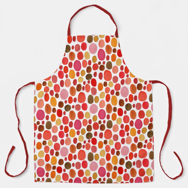 Watercolor Colorful Confetti Dots Pattern Apron (Front)