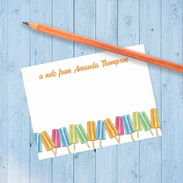 Watercolor Colorful Cute Popsicles Custom Post-it Notes (Colorful cute popsicles custom post it notes)