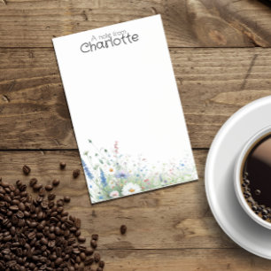 Watercolor colorful daisy name post-it notes