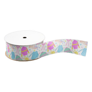 Watercolor Colorful Derby Jerseys & Hats Grosgrain Ribbon
