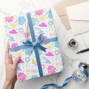 Watercolor Colorful Derby Jerseys & Hats Wrapping Paper