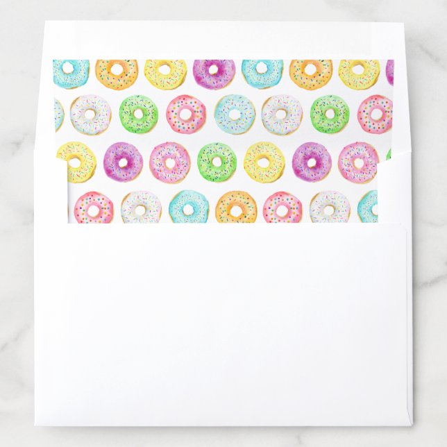 Watercolor Colorful Donuts Envelope Liner (In Envelope)