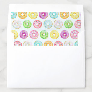 Watercolor Colorful Donuts with Sprinkles I Envelope Liner