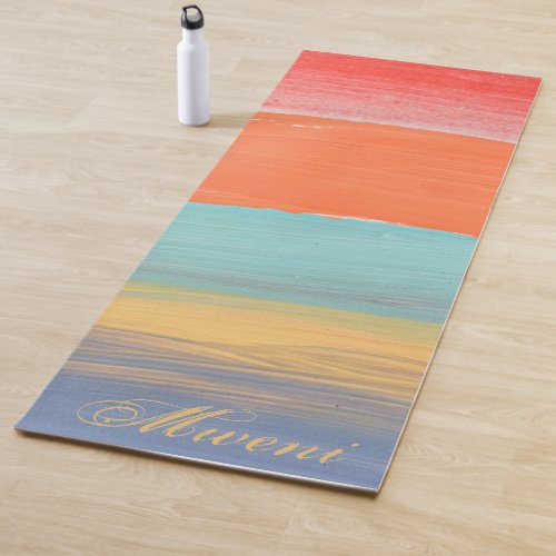 Watercolor Colorful Fitness Workout  Yoga Mat