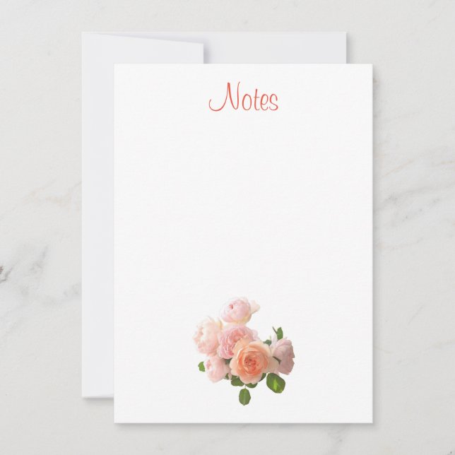 Watercolor Colorful Floral Calligraphy Script Note Card (Front)