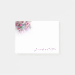 Watercolor Colorful Flowers Handwritten Template Post-it Notes