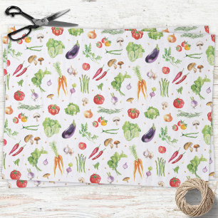 Watercolor Colorful Fresh Vegetables Tissue Paper