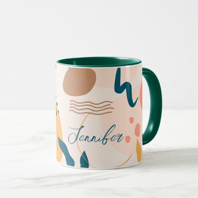 Watercolor Colorful Geometrical abstract minimal  Mug (Front Right)
