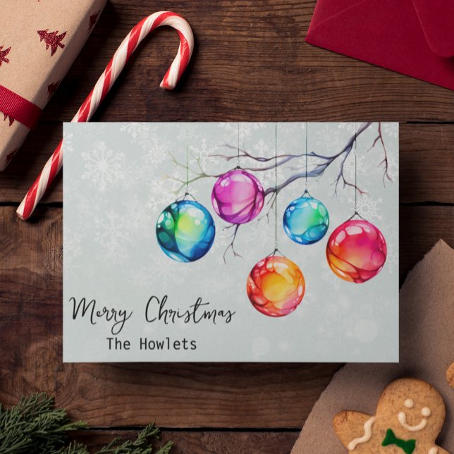 Watercolor Colorful Neon Christmas  Holiday Card (Creator Uploaded)