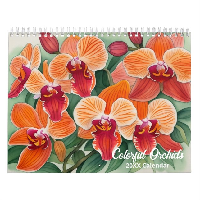 Watercolor Colorful Orchid Botanical Calendar (Cover)