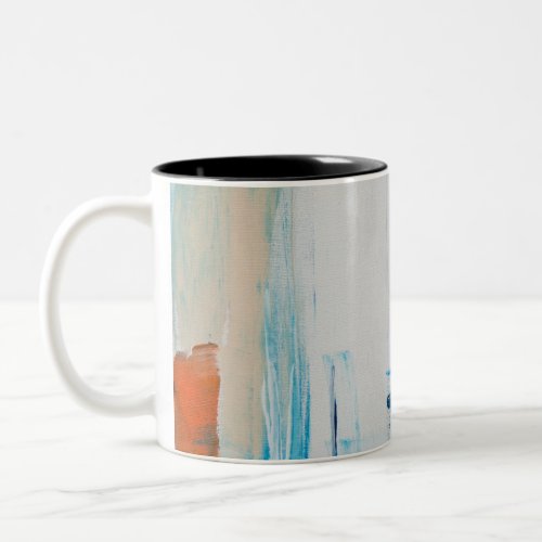 Watercolor colorful painting Abstract Marble  Can Two_Tone Coffee Mug