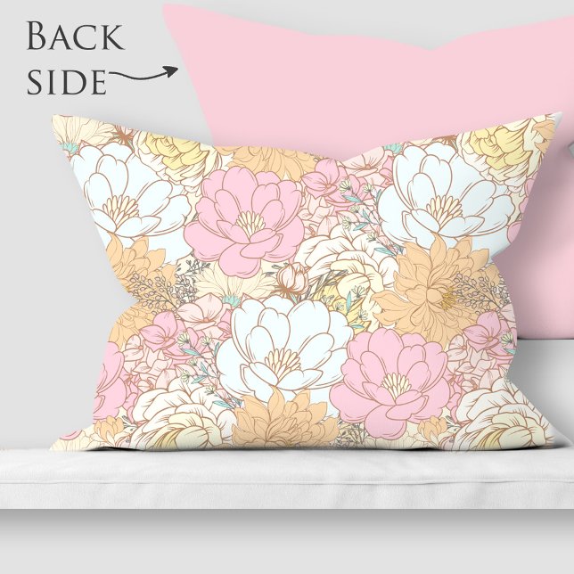 Watercolor Colorful Pastel floral pattern Pillow Case (Watercolor Colorful Pastel floral pattern Pillow Case)