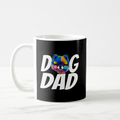 Watercolor Colorful Pomeranian Mom Dog Dad Men  Coffee Mug