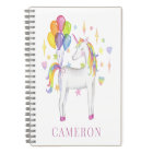 Watercolor Colorful Rainbow Unicorn with Balloons