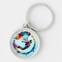 Watercolor Colorful Skydiver