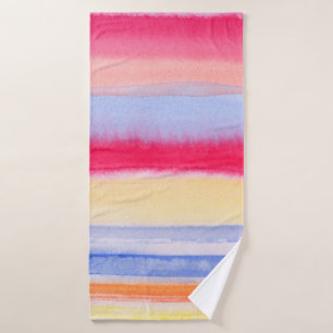 Watercolor colorful stripes.stripe,watercolor,aqua bath towel