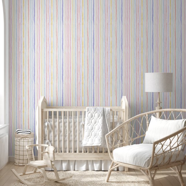 watercolor colorful stripes wallpaper  (Kids)