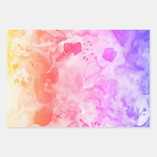 Watercolor colorful textured painting vivid pink wrapping paper sheets