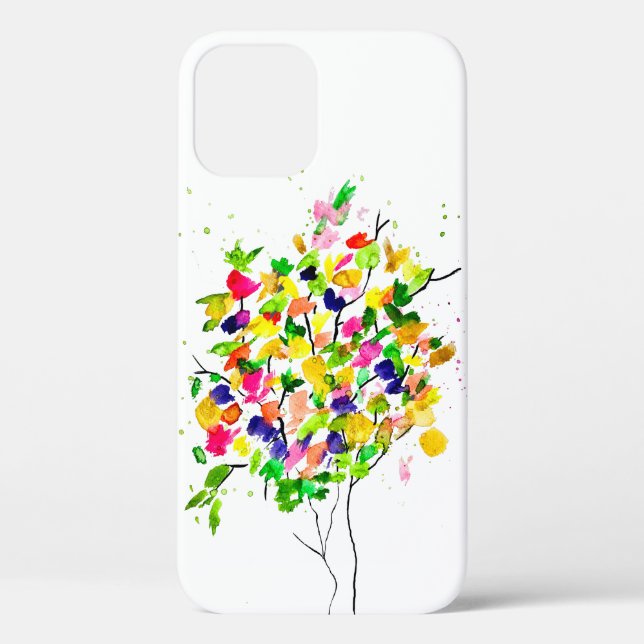 Watercolor colorful tree Case-Mate iPhone case (Back)