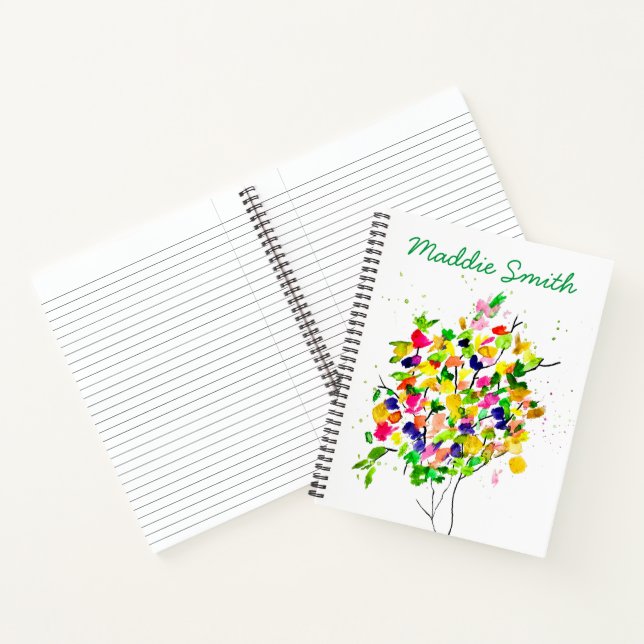Watercolor colorful tree notebook (Inside)