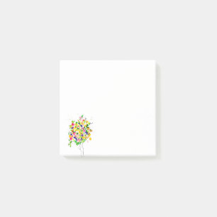 Watercolor colorful tree post-it notes