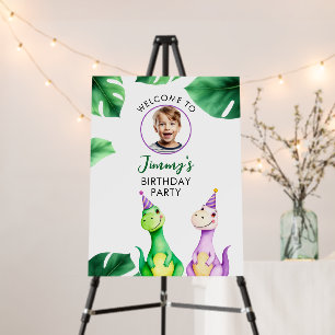 Watercolor Colorful Trex Kids Photo Birthday Foam Board