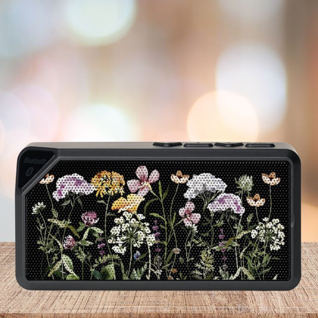 Watercolor Colorful Wildflower Garden Bluetooth Speaker (In situ)