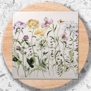 Watercolor Colorful Wildflower Garden Cloth Napkin