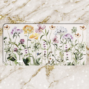 Watercolor Colorful Wildflower Garden License Plat Plate