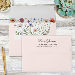 Watercolor Colorful Wildflower Meadow Envelope