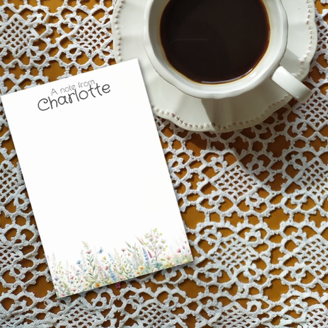 Watercolor colorful wildflower name post-it notes (Creator Uploaded)