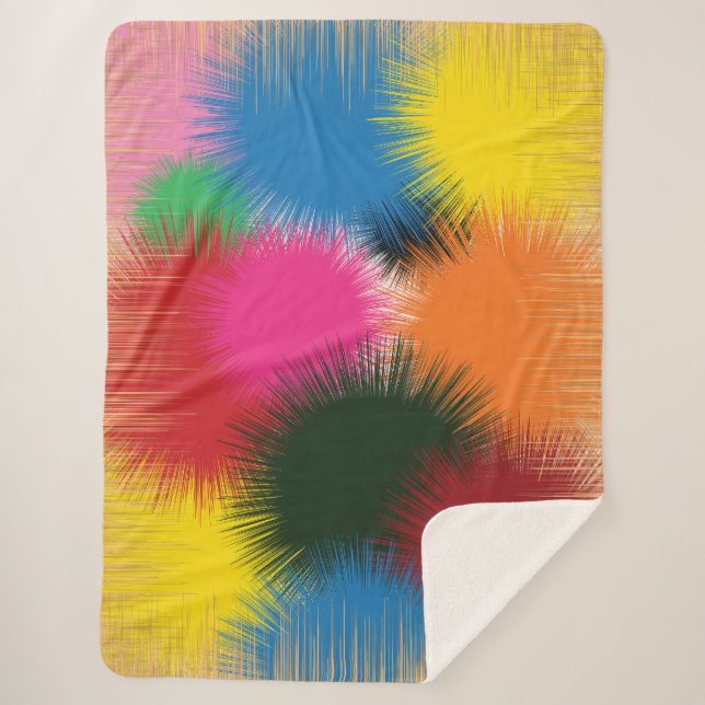 Watercolor Colors Sherpa Blanket (Front)